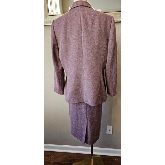 Le Suit Wool Blend‎ Lined 2 Pc Jacket Skirt Suit Women Sz 14P Lavender Career - Picture 2 of 9